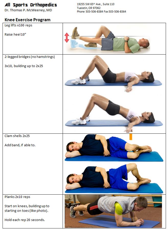 exercises from Dr. McWeeney